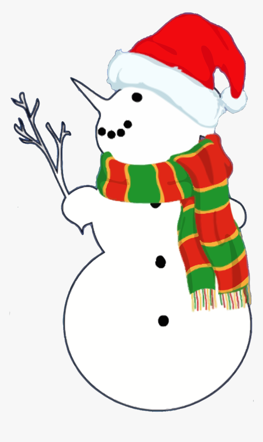 Snow Man With Branch Clip Arts - Clip Art, HD Png Download