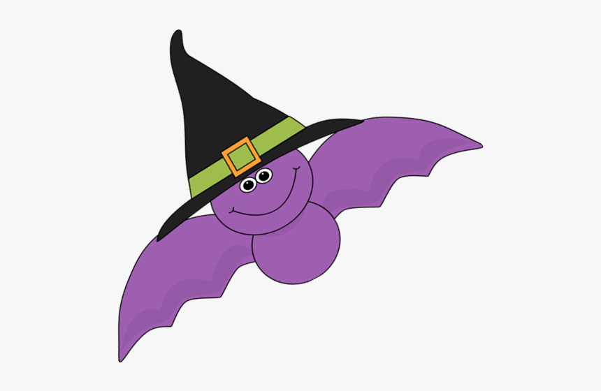 Bat With Witches Hat - Bat With A Witches Hat Cartoon, HD Png Download