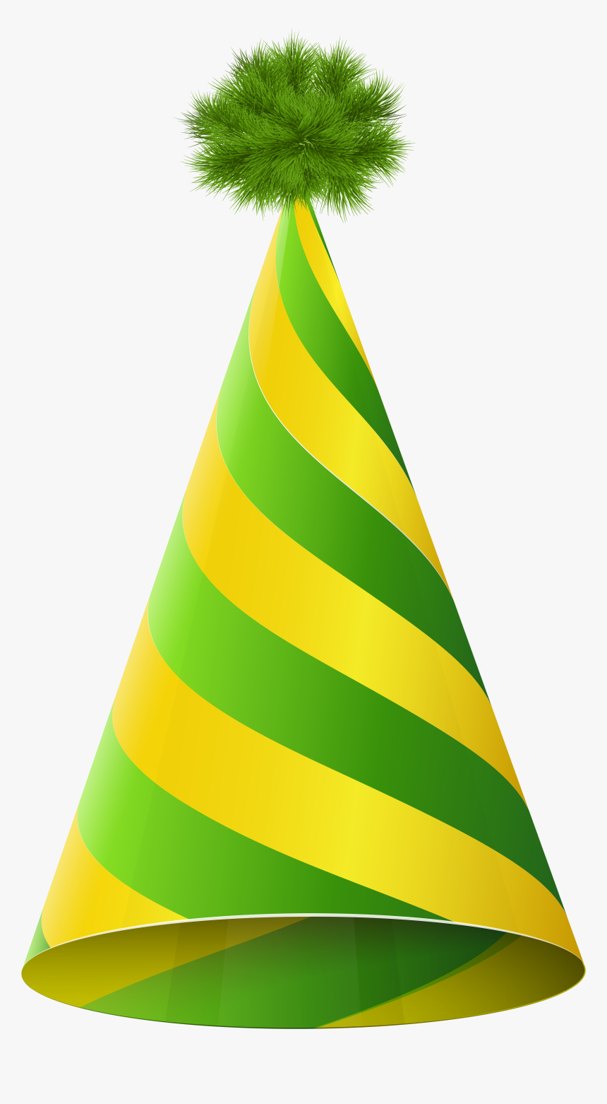 Party Hat Green Yellow Transparent Png Clip Art Imageu200b - Green Birthday Hat Png, Png Download