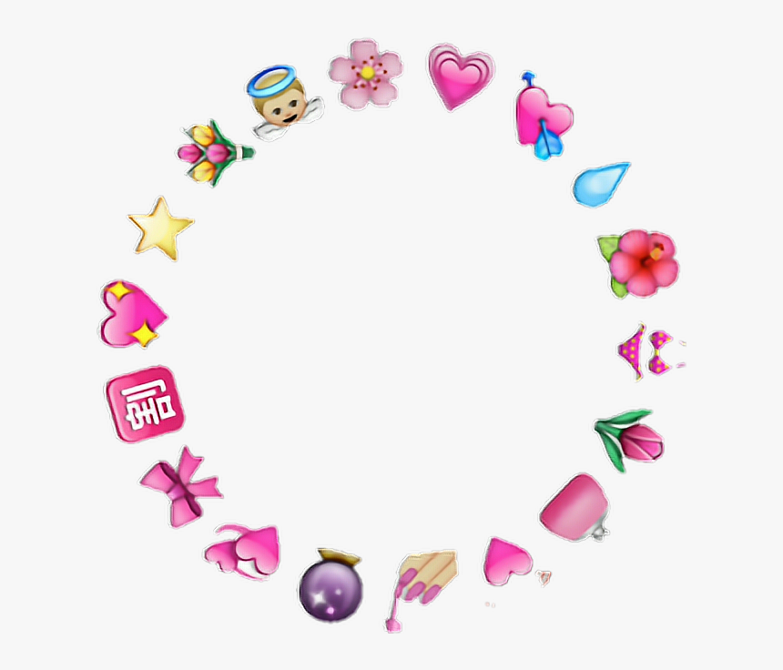 Clip Art Molduras Tumblr - Heart Emoji Circle Png, Transparent Png