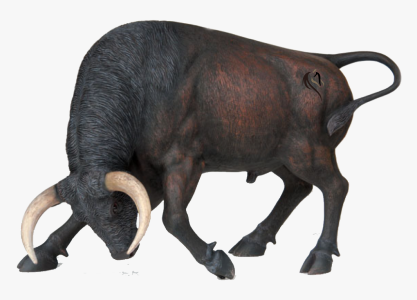 Spanish Fighting Bull Angus Cattle Charging Bull Statue - Animal Charging Png, Transparent Png
