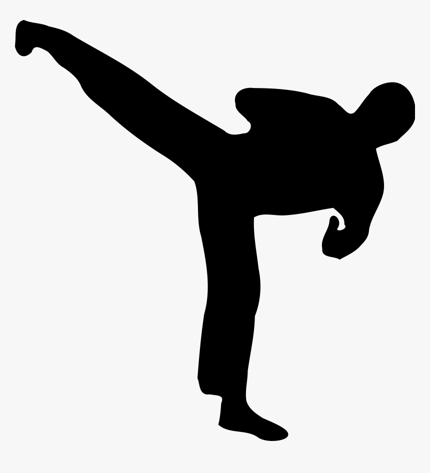 Kickboxing Silhouette Clip Art - Kickboxer Silhouette, HD Png Download