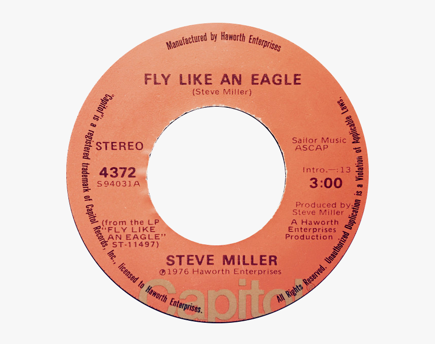 Fly Like An Eagle By Steve Miller Us Vinyl A-side - Brand Design, HD Png Download