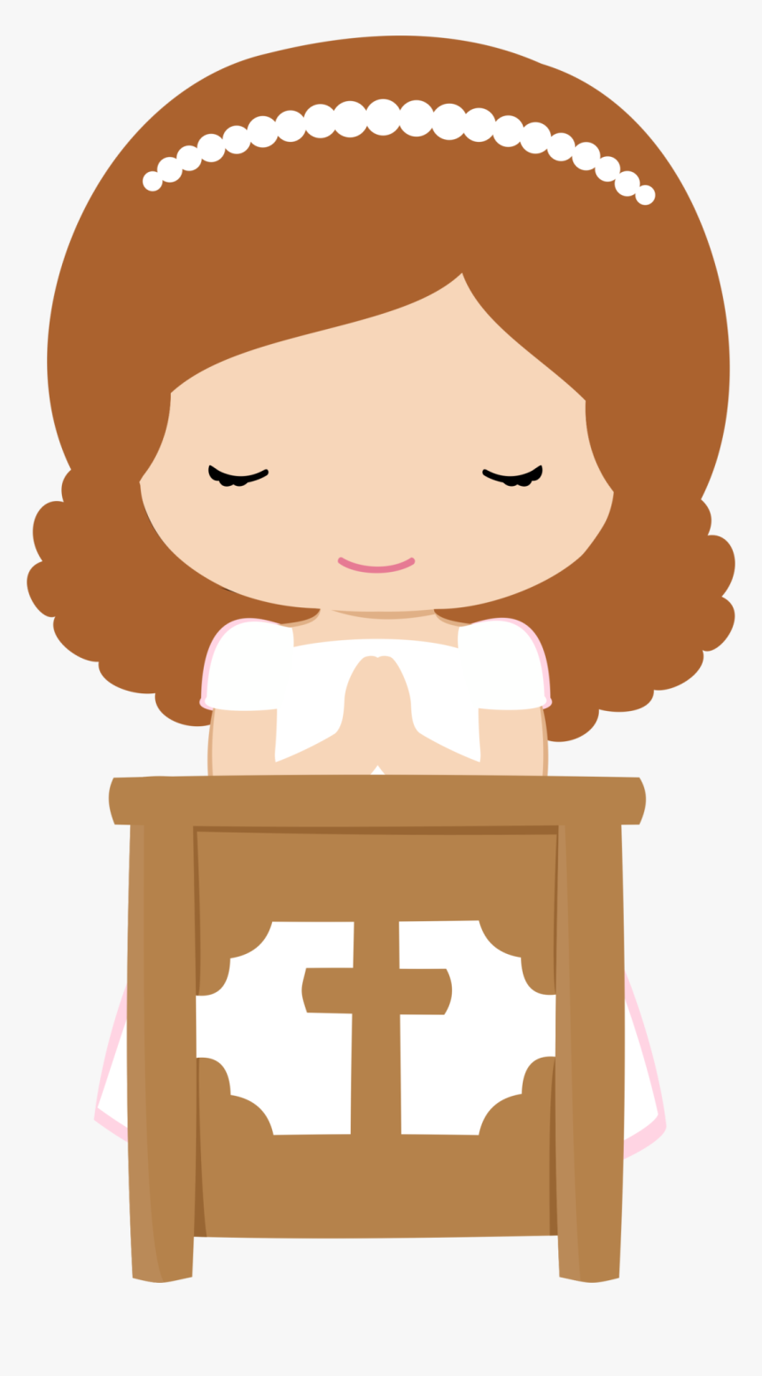 Girls In Their First Communion Clip Art - Clipart Communion Girls Png, Transparent Png