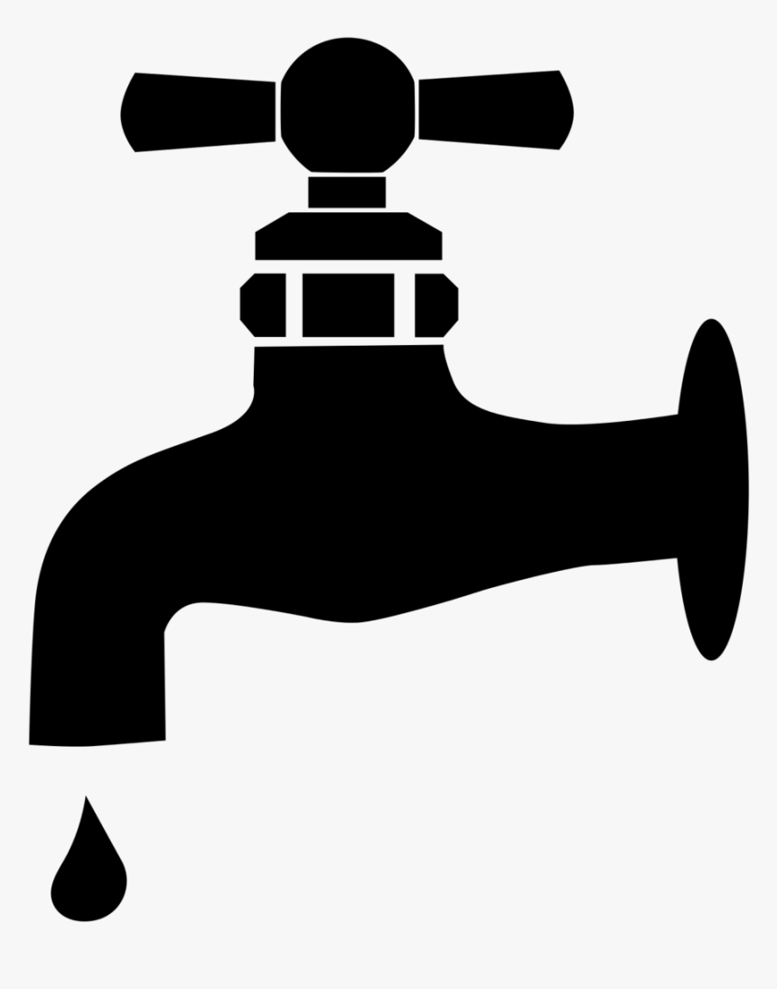 Monochrome Photography Silhouette - Water Tap Symbol, HD Png Download