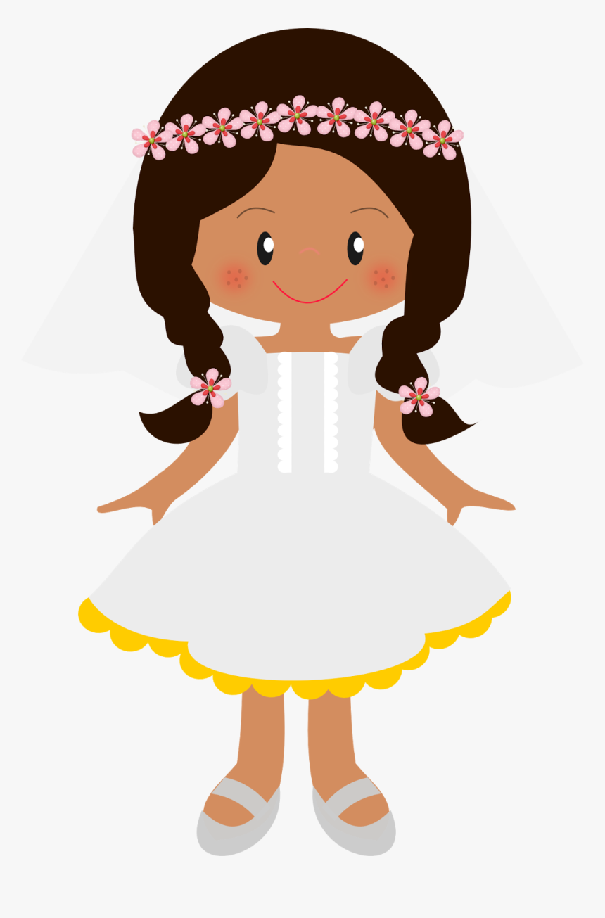Girls In Their First Communion Clip Art - Png Image Daminha Png, Transparent Png