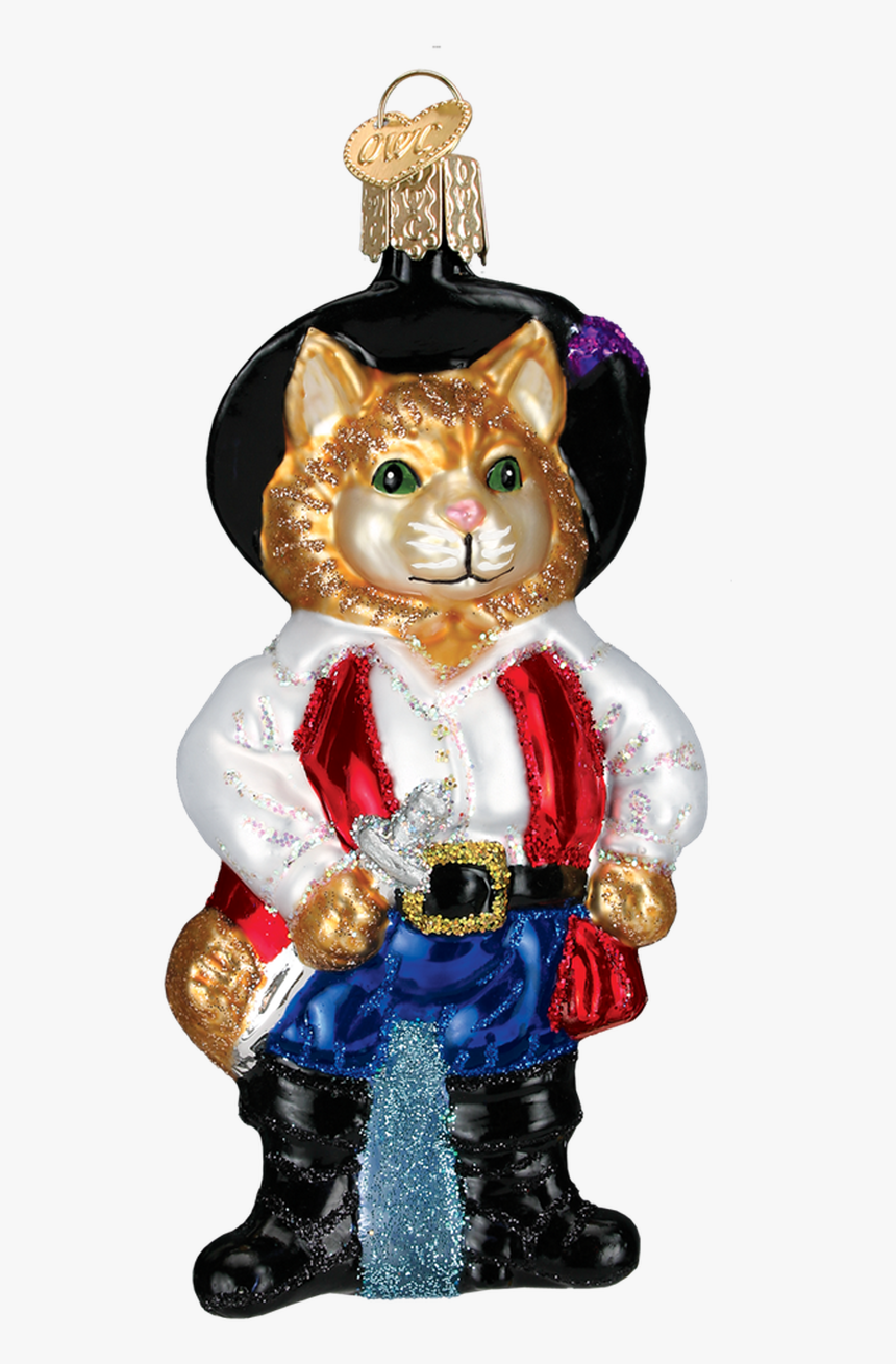 Old World Christmas Puss In Boots Glass Ornament - Cartoon, HD Png Download