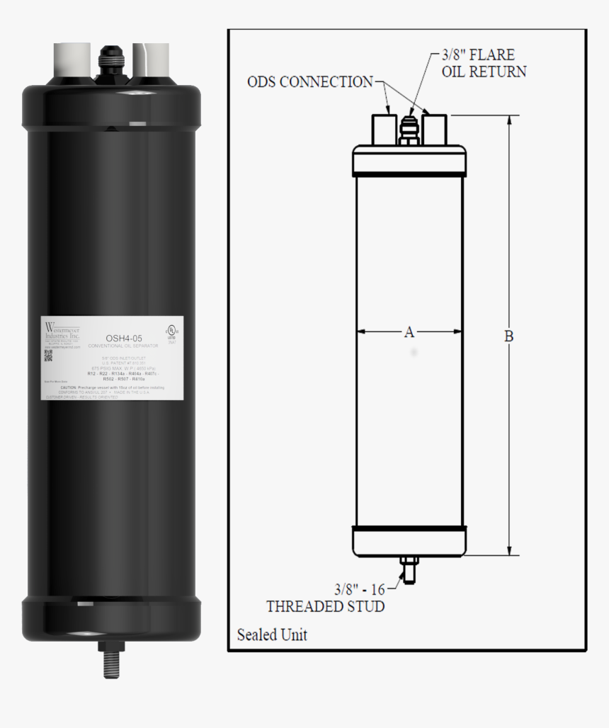 Conventional Separators - Cylinder - Oil Separator Os6 15l, HD Png Download