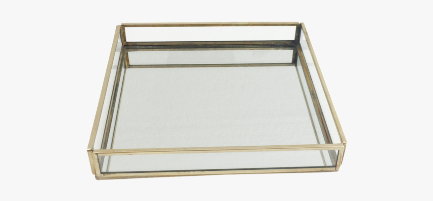 Brass Glass Square Tray - Wood, HD Png Download