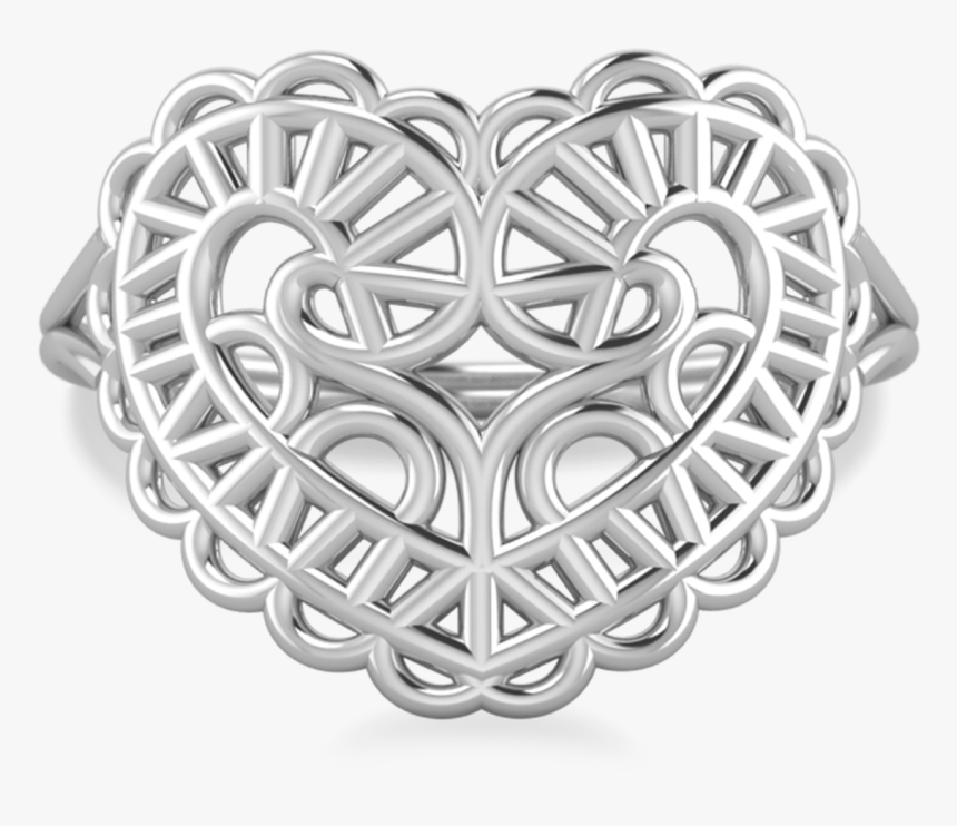 Heart Filigree Ring - Circle, HD Png Download