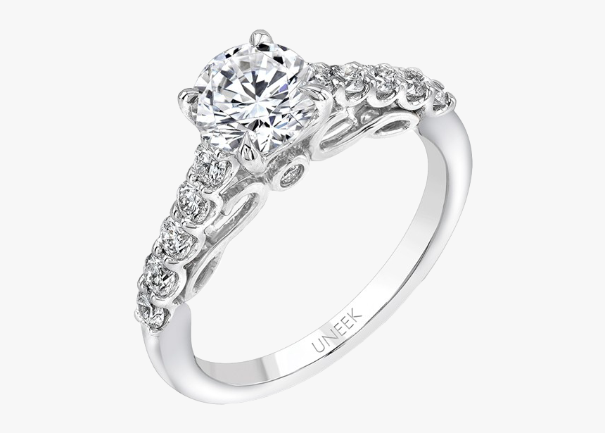Uneek “serpentina” Round Diamond Engagement Ring With - Fana Engagement Rings, HD Png Download