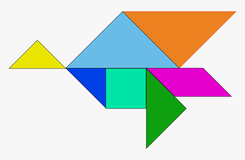Tangram Flying Bird Clipart, HD Png Download
