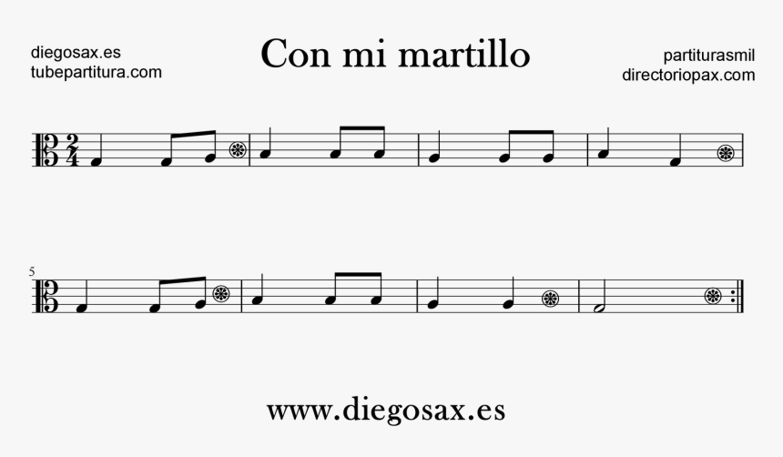 Con Mi Martillo Partitura En Sol Mayo Para Viola En, HD Png Download