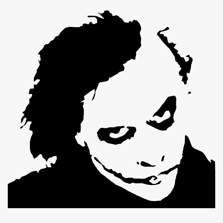 Heath Ledger Joker Stencil Joker Clipart Black And White Hd Png Download Transparent Png Image Pngitem