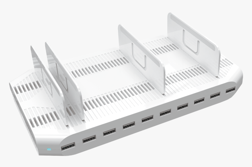 96w, Usb 10-port Smart Charging Station, W/slot Seperator, - Architecture, HD Png Download