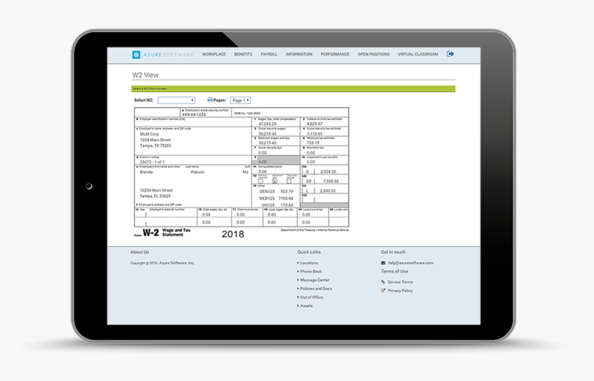 Tablet Showing Wage & Tax Statement View - Mobile Device, HD Png Download