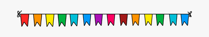Bunting, Banner, Rainbow, Border, Celebration - Rainbow Banner, HD Png Download