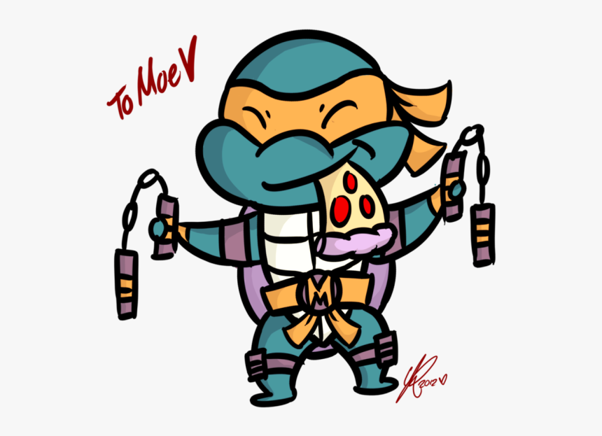 Little Michelangelo-rh605 - Ninja Turtles Michelangelo Drawings, HD Png Download