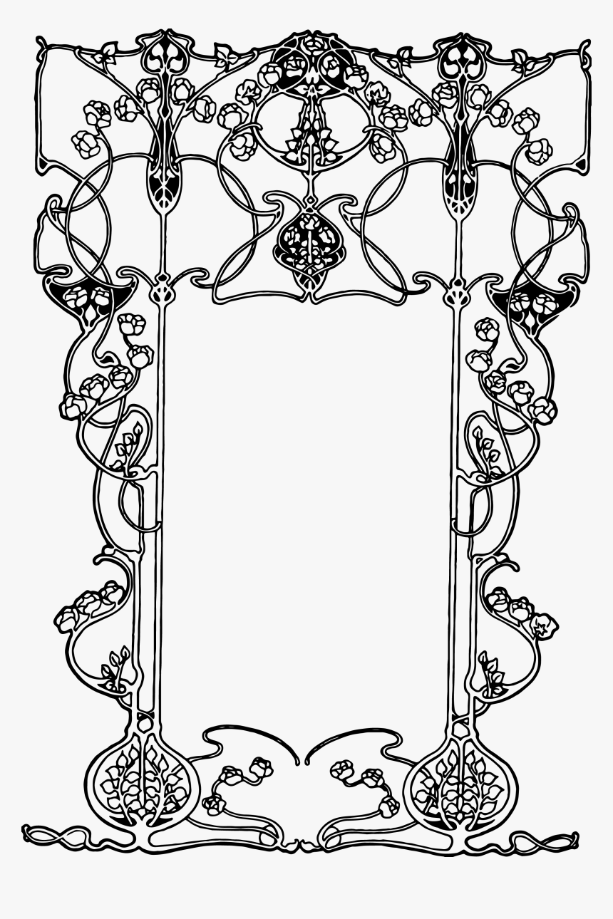 Art Nouveau Border Clip Arts - Art Nouveau Border Png, Transparent Png