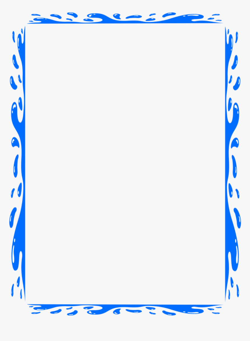 Camping Clipart Page Border - Water Borders Clipart, HD Png Download