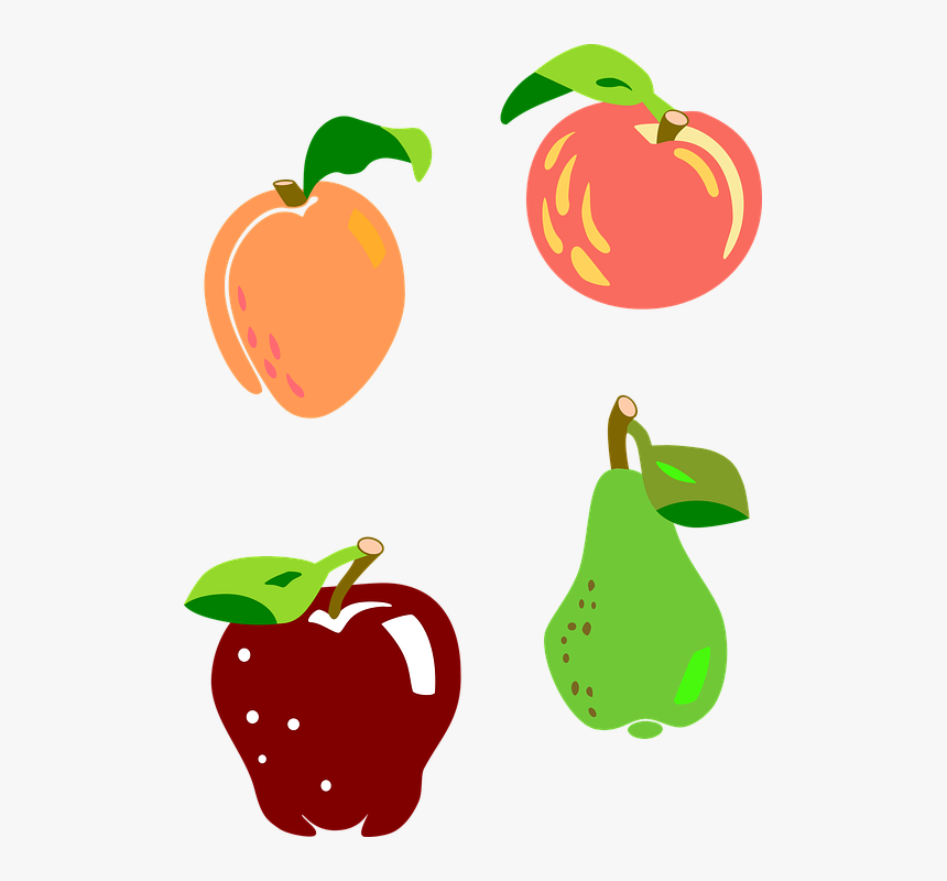 Fruit, Apple, Pera, Apricot, Fishing - Graphic Apricot, HD Png Download