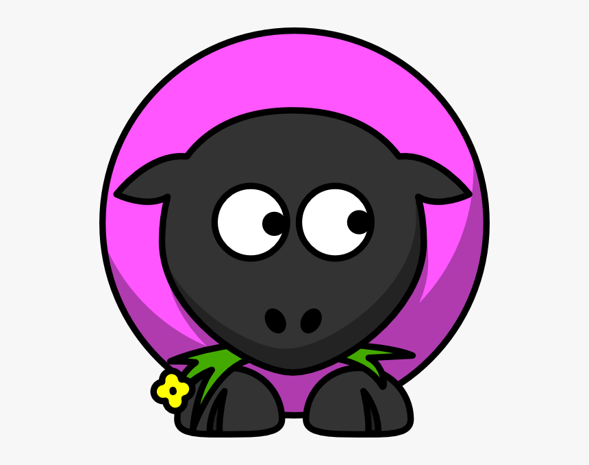 Pink Sheep Looking Down Svg Clip Arts - Fat Cartoon Sheep, HD Png Download