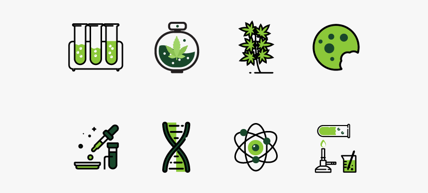 Cannabis Testing Icons Laboratory Marijuana Green Testing - Cannabis Icons, HD Png Download