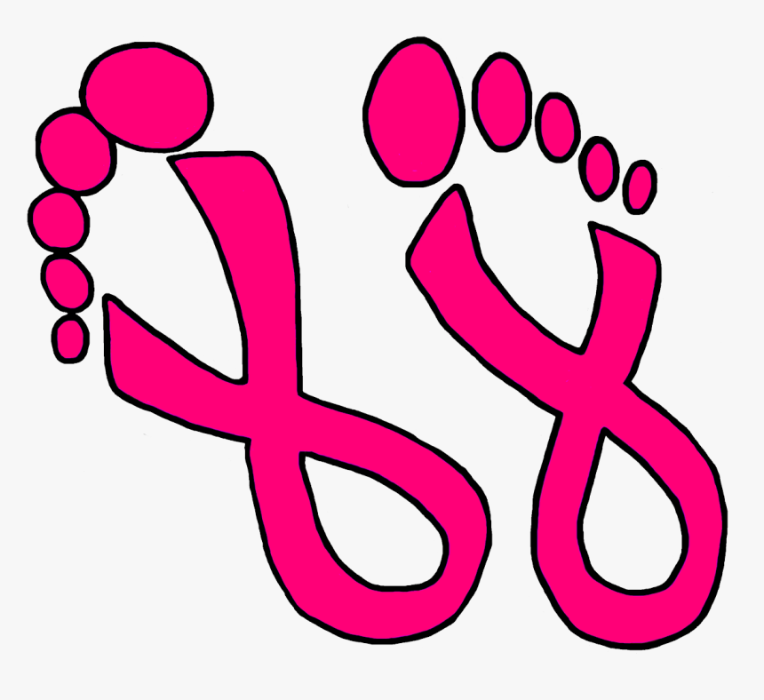 Breast Cancer Ribbon Cancer Ribbon Butterfly Clipart - Breast Cancer Ribbon With Foot, HD Png Download