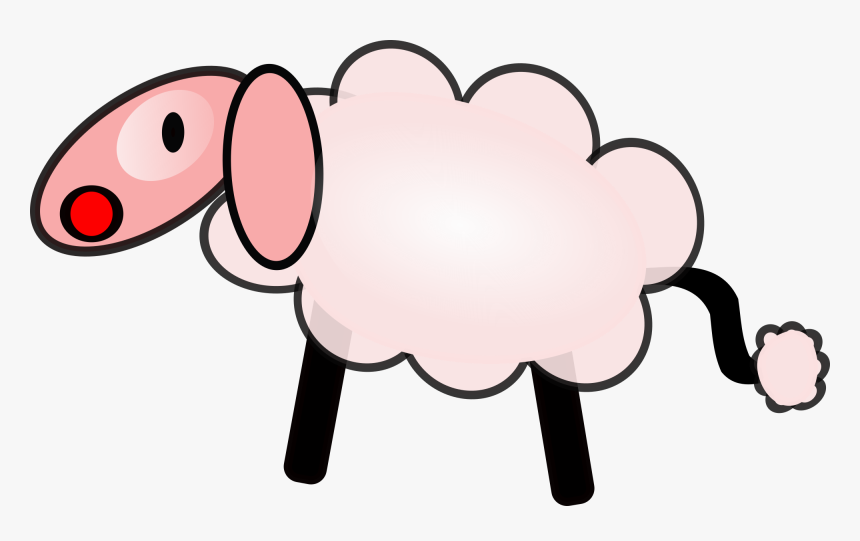 Free Funny Pinkish Sheep And Vector Image Clipart - Pecora Clipart, HD Png Download