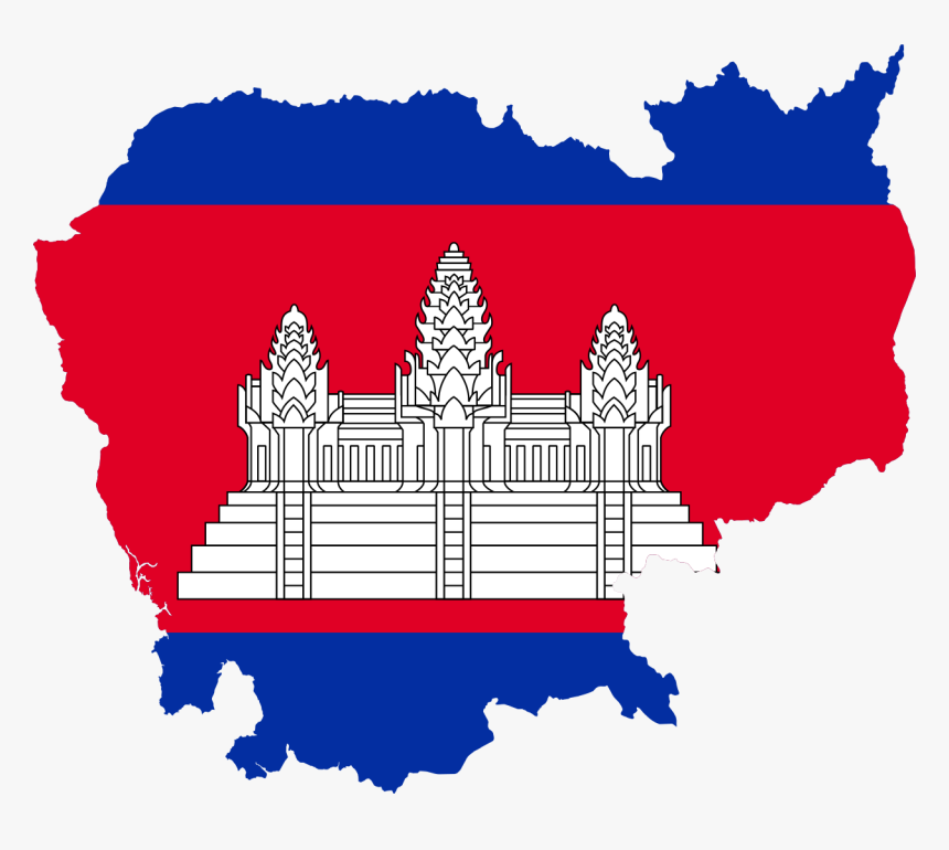 Cambodia Flag Map, HD Png Download