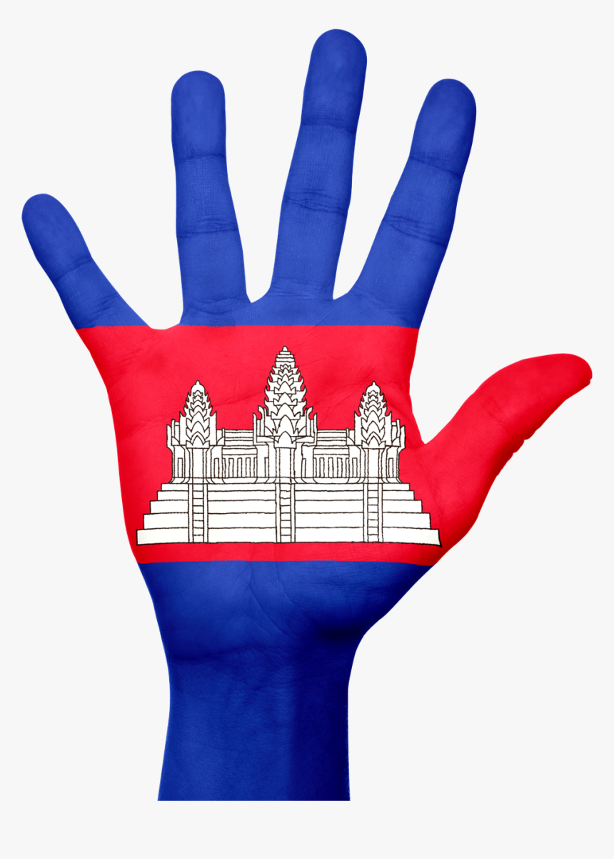 Cambodia Flag Hand, HD Png Download
