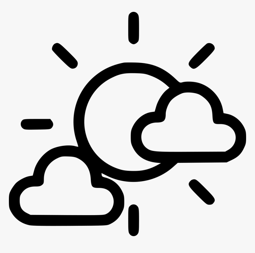Cloud Clouds Sun Cloudy - Sunny And Cloudy Icon, HD Png Download