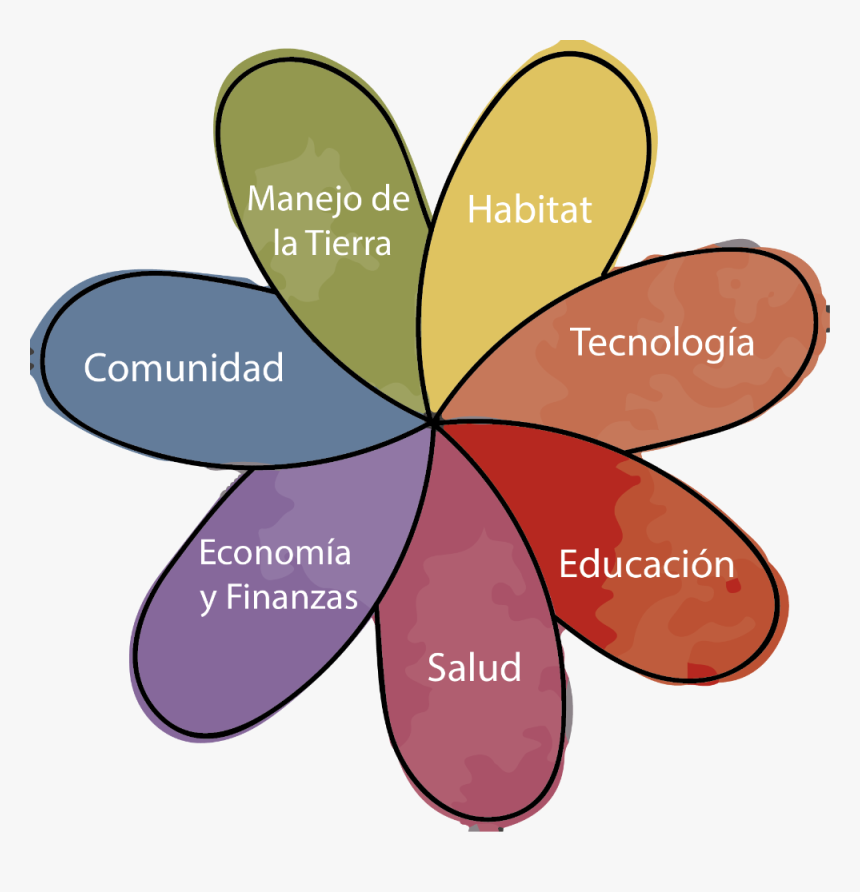 Los Pétalos De Esta Flor, Representan Las Distintas - Flor De La Permacultura, HD Png Download