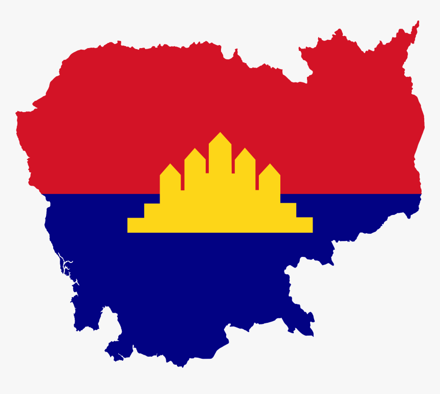 Transparent Cambodia Flag Png - Cambodia Map With Flag, Png Download