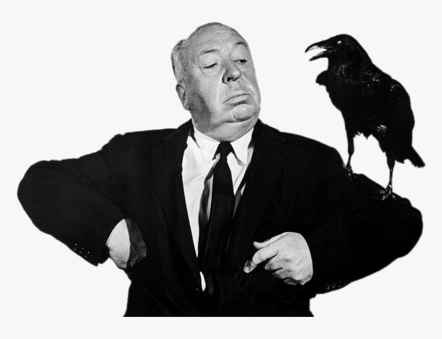 Alfred Hitchcock Posing With Crow On His Arm - Alfred Hitchcock, HD Png Download