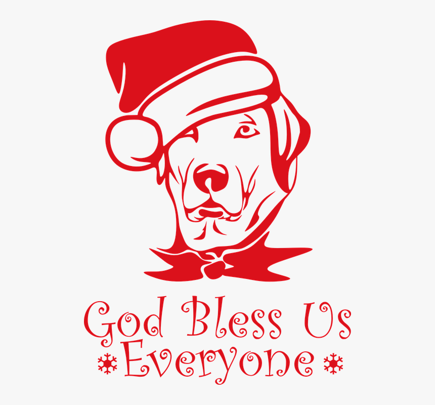 Dog, Santa, Hat, Winter, Christmas, Animal, Pet, Xmas - Christmas Dog Vector Free, HD Png Download