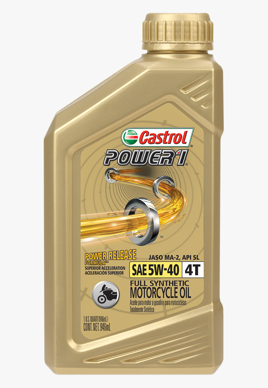 Castrol Oil Power1 4t 5w40 Qt - Castrol Power 1 10w40, HD Png Download