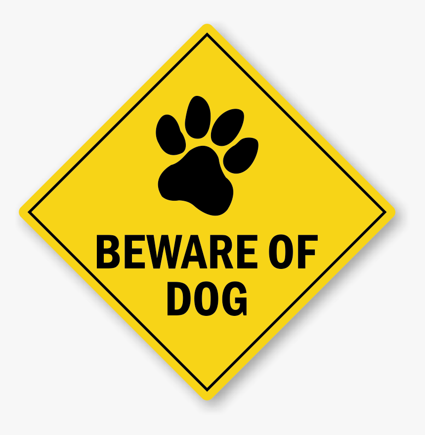 Beware Of Dog Warning Label With Dog Paw Graphic - Livable City Sf, HD Png Download