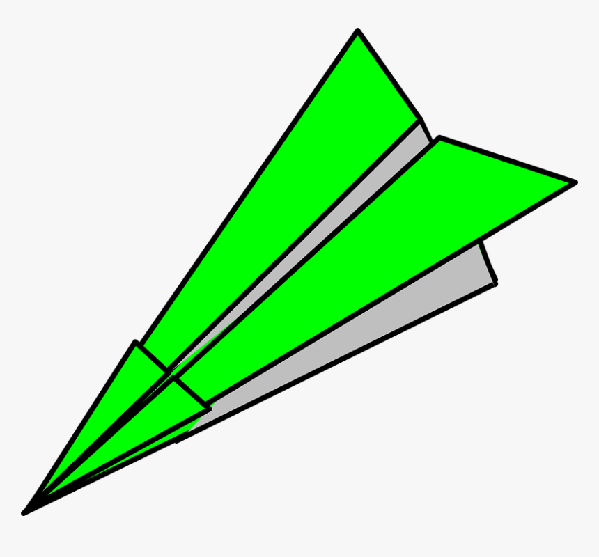 Paper Plane, Green, Airplane, Origami, Toy, Fly, Flight - Paper Airplane Clipart Gif, HD Png Download