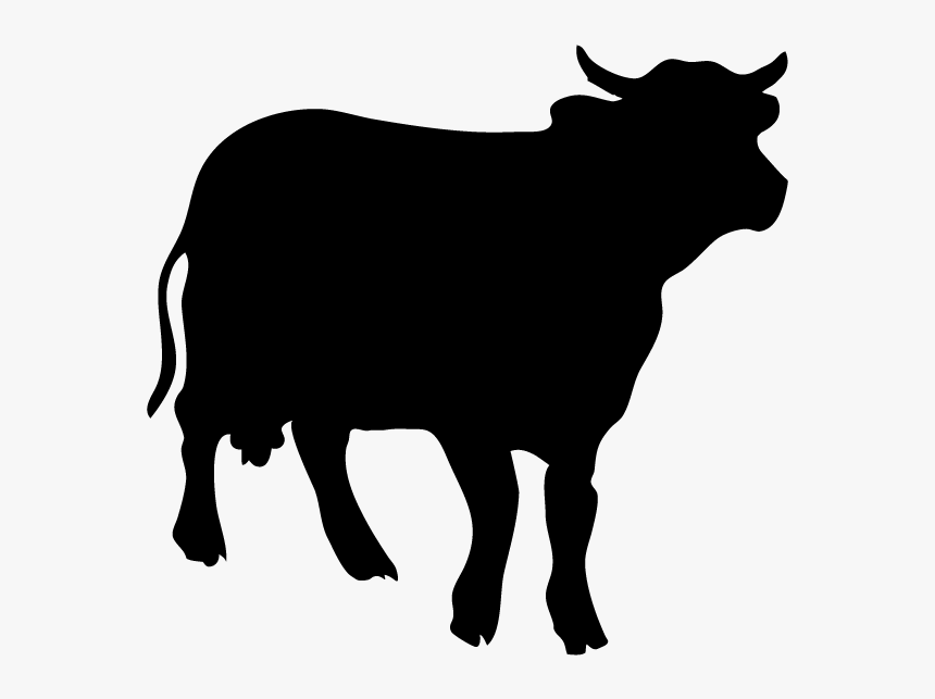 Sticker Vache Silhouette Arts Plastiques - Cow Silhouette Clip Art, HD Png Download