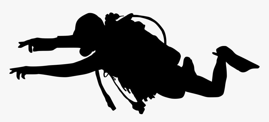 Scuba Diver Silhouette Vector Png, Transparent Png