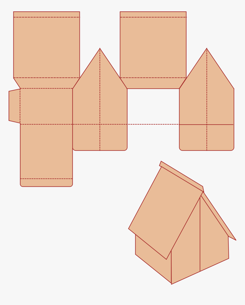Little House Cutout Clip Arts - Nha Giấy Carton Mo Hinh, HD Png Download