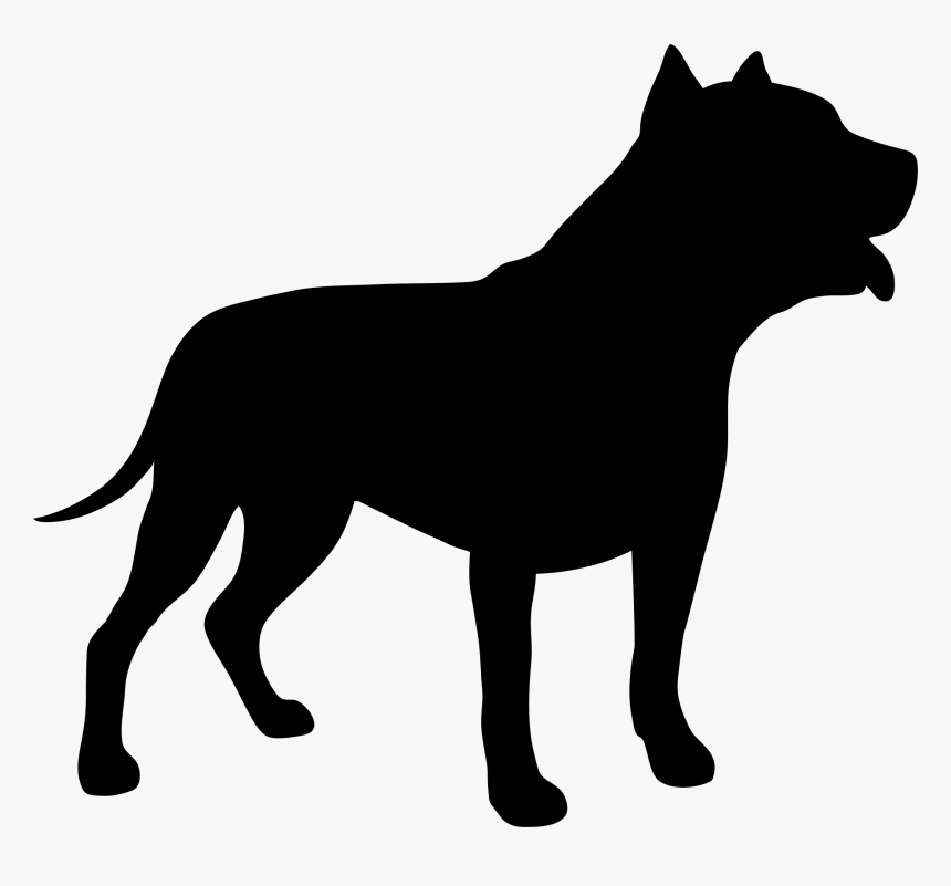 Pit Bull Dog Silhouette - Silhouette Of A Pug, HD Png Download