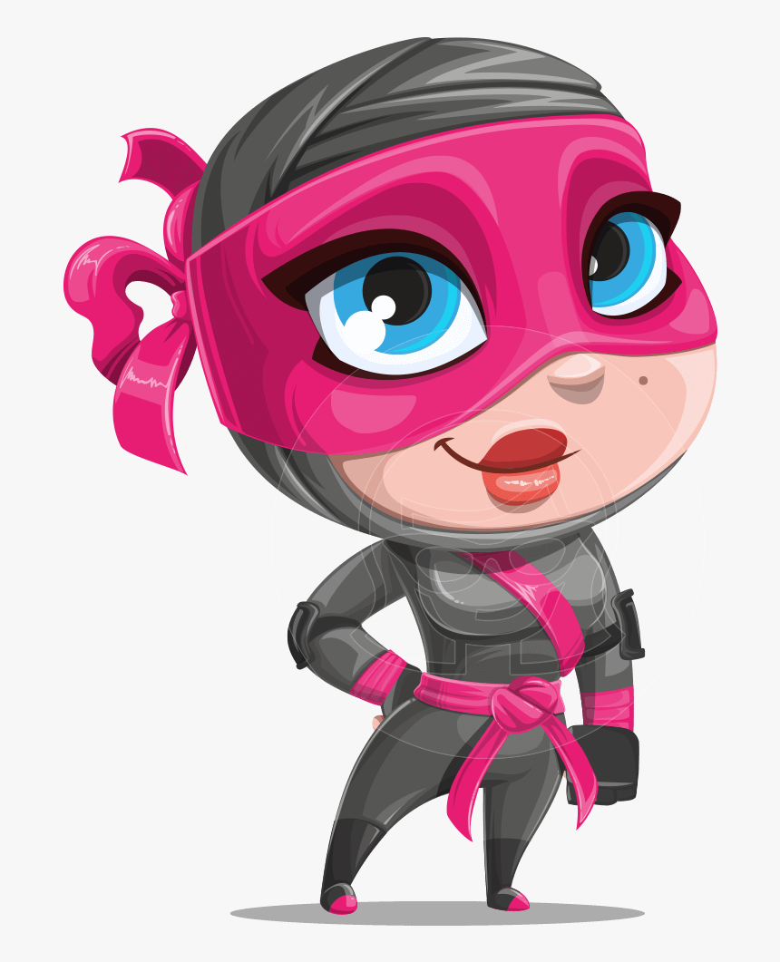 Vector Ninja Cartoon Character - Cartoon Ninja Girl, HD Png Download
