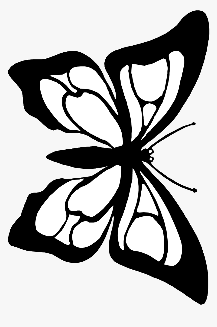 Butterfly Cutout Coloring Page - Butterfly Cutout, HD Png Download