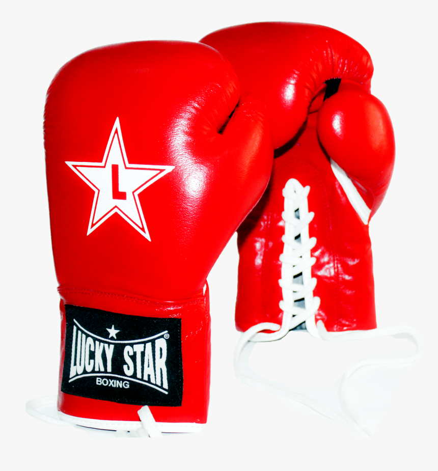 Lucky Star Pro Boxing Lace Gloves Leather Red, HD Png Download