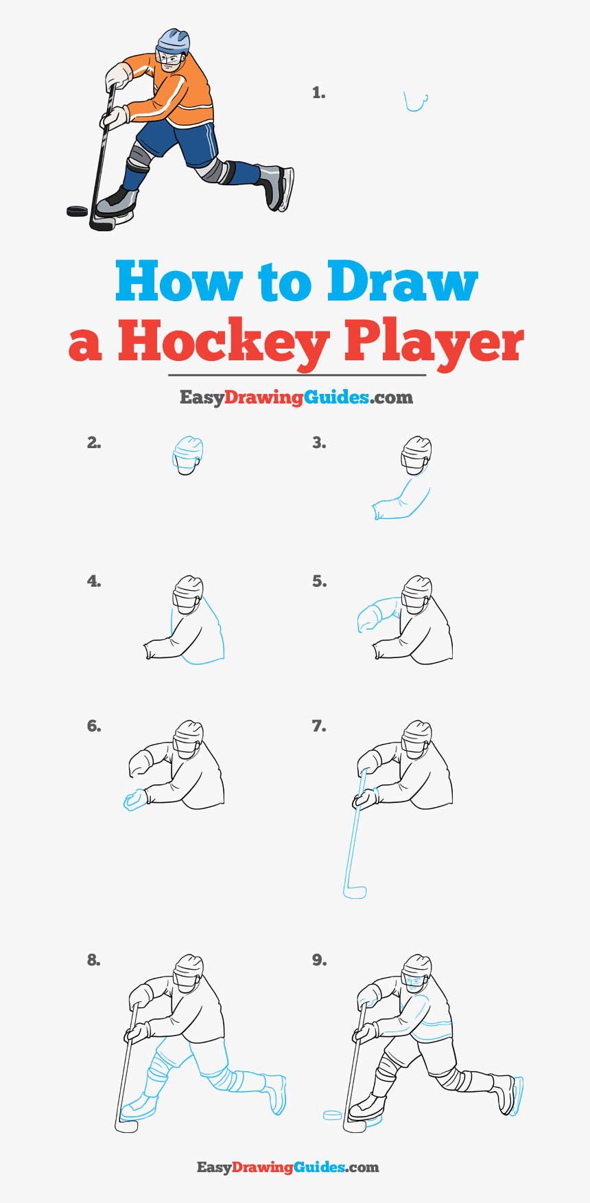 How To Draw A Hockey Player - Ink, HD Png Download