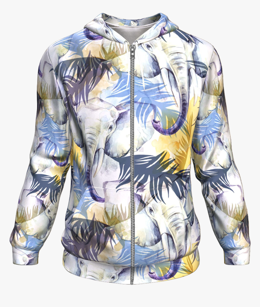 Elephant Drawing All-over Hoodie 
 Class - Hoodie, HD Png Download