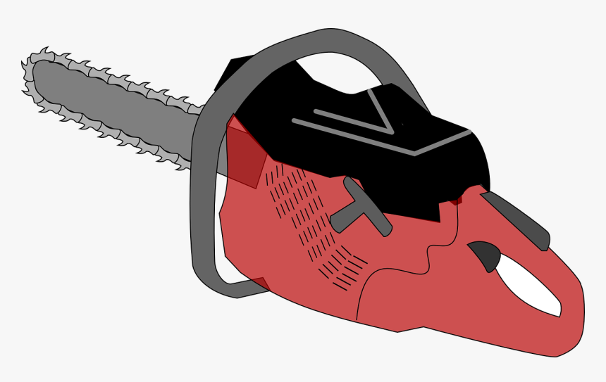 Chainsaw, Saw, Cut, Tool, Sawing, Blade, Red, Machine - Chainsaw Clip Art, HD Png Download