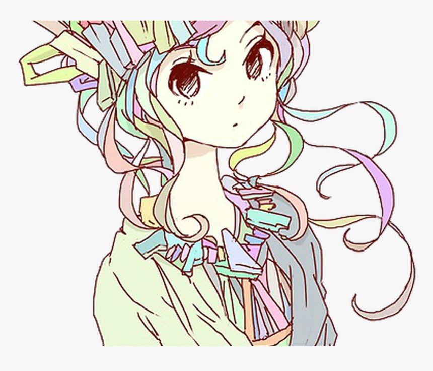 Transparent Kawaii Anime Png - Colorful Line Art Anime, Png Download